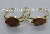 CGB812 25*30mm – 25*35mm freeform plated druzy agate bangles