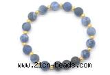 CGB8192 8mm matte sodalite & black lava beaded stretchy bracelets