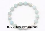 CGB8206 8mm matte amazonite & white lava beaded stretchy bracelets