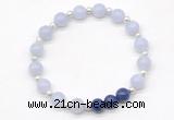 CGB8216 8mm blue lace agate & lapis lazuli beaded stretchy bracelets