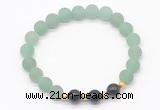 CGB8242 8mm matte green aventurine & black agate beaded stretchy bracelets