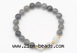 CGB8253 8mm labradorite & white moonstone beaded stretchy bracelets