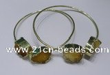 CGB828 13*18mm - 15*20mm oval druzy agate gemstone bangles