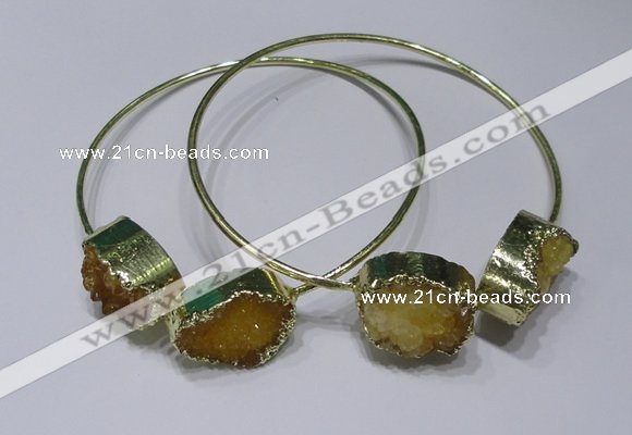 CGB828 13*18mm - 15*20mm oval druzy agate gemstone bangles