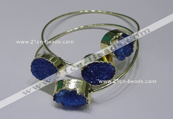 CGB830 13*18mm - 15*20mm oval druzy agate gemstone bangles