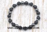 CGB8324 8mm matte black onyx, black onyx & hematite energy bracelet