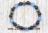 CGB8335 8mm candy jade, black onyx & hematite energy bracelet