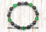 CGB8338 8mm candy jade, black onyx & hematite energy bracelet