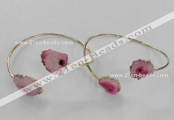 CGB835 13*15mm - 15*20mm freeform druzy agate gemstone bangles
