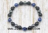 CGB8387 8mm lapis lazuli, black onyx & hematite energy bracelet