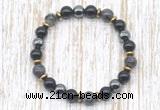 CGB8390 8mm black labradorite, black onyx & hematite energy bracelet