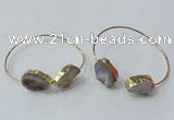 CGB840 15*20mm - 18*25mm freeform druzy agate gemstone bangles