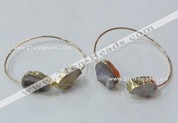 CGB840 15*20mm - 18*25mm freeform druzy agate gemstone bangles