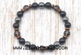 CGB8401 8mm smoky quartz, black onyx & hematite energy bracelet