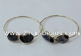 CGB841 15*20mm - 18*25mm freeform druzy agate gemstone bangles