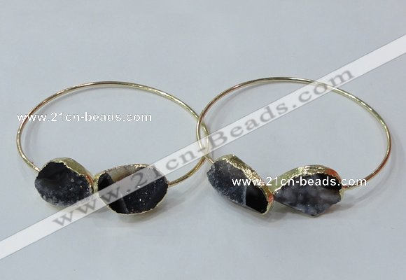 CGB841 15*20mm - 18*25mm freeform druzy agate gemstone bangles