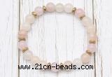 CGB8455 8mm pink aventurine, rose quartz & hematite power beads bracelet