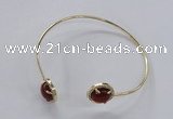 CGB850 10mm flat round agate gemstone bangles wholesale