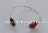 CGB855 15mm flat round agate gemstone bangles wholesale