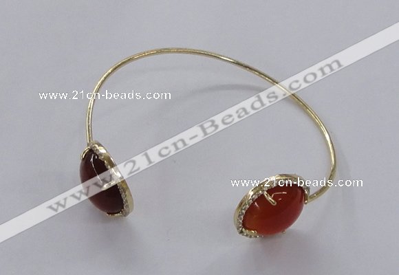 CGB855 15mm flat round agate gemstone bangles wholesale