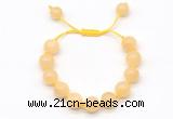 CGB8553 12mm round honey jade adjustable macrame bracelets
