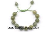 CGB8555 12mm round Canadian jade adjustable macrame bracelets