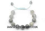 CGB8556 12mm round seaweed quartz adjustable macrame bracelets