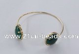 CGB857 15mm flat round agate gemstone bangles wholesale