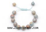 CGB8580 12mm round serpentine jasper adjustable macrame bracelets