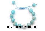 CGB8581 12mm round sea sediment jasper adjustable macrame bracelets