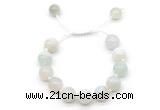 CGB8591 12mm round sea blue banded agate adjustable macrame bracelets