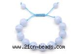 CGB8604 12mm round blue lace agate adjustable macrame bracelets