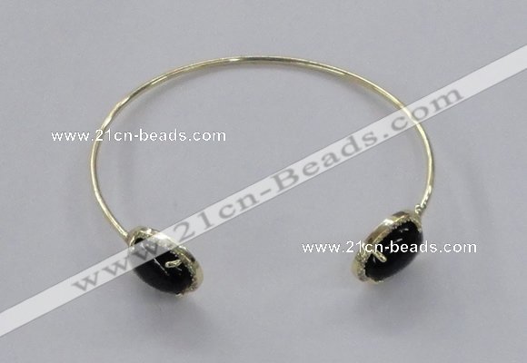 CGB861 10*14mm oval agate gemstone bangles wholesale