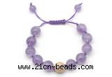 CGB8619 12mm round light amethyst adjustable macrame bracelets