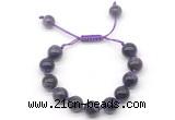 CGB8621 12mm round grade AB amethyst adjustable macrame bracelets