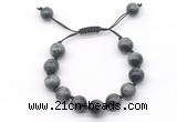 CGB8641 12mm round eagle eye adjustable macrame bracelets