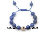 CGB8644 12mm round lapis lazuli adjustable macrame bracelets