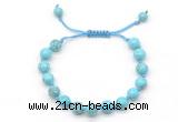 CGB8652 8mm,10mm round blue howlite adjustable macrame bracelets