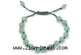 CGB8656 8mm,10mm round green aventurine adjustable macrame bracelets