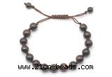 CGB8665 8mm,10mm round bronzite adjustable macrame bracelets