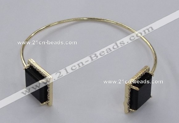 CGB869 15*15mm square agate gemstone bangles wholesale