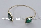 CGB870 15*15mm square agate gemstone bangles wholesale