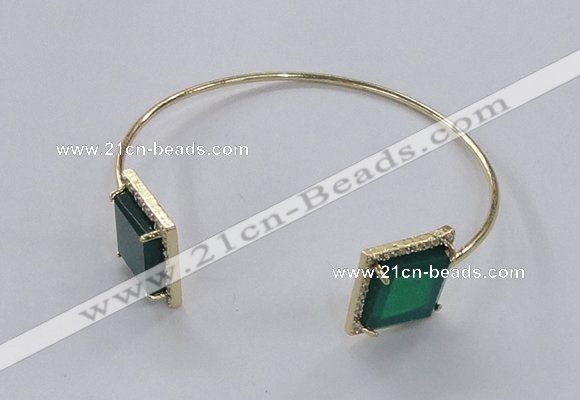 CGB870 15*15mm square agate gemstone bangles wholesale