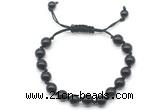 CGB8703 8mm,10mm round black onyx adjustable macrame bracelets
