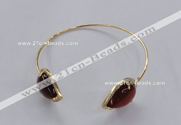 CGB875 15*20mm flat teardrop agate gemstone bangles wholesale