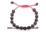 CGB8750 8mm,10mm round garnet adjustable macrame bracelets