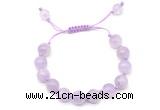 CGB8759 8mm,10mm round lavender amethyst adjustable macrame bracelets