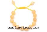 CGB8766 8mm,10mm round honey jade adjustable macrame bracelets