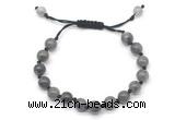 CGB8775 8mm,10mm round labradorite adjustable macrame bracelets