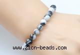 CGB8844 8mm, 10mm black & white jasper & drum hematite power beads bracelets